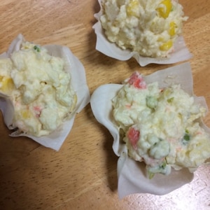 餃子の皮カップのポテトチーズ焼き(o^^o)